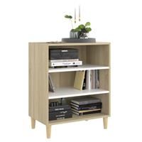 vidaXL Sideboard Weiß und Sonoma-Eiche 57x35x70 cm Spanplatte 