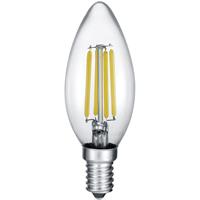 BES LED LED Lamp - Kaarslamp - Filament - Trion Kurza - 4W - E14 Fitting - Warm Wit 2700K - Dimbaar - Transparent Helder - Glas