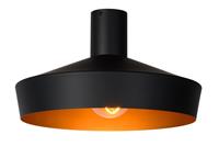 Lucide CARDIFF Plafonnière-Zwart-Ø40-1xE27-60W-IP21-Staal