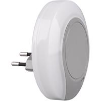 Stekkerlamp Lamp - Stekkerspot met Bewegingssensor Incl. Schakelaar - Trion Jiko - 0.4W - Warm Wit 3000K - Rond - Mat Grijs - Kunststof