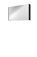 Bewonen Comfort spiegelkast met 2 houten deuren - Mat zwart - 100x60cm