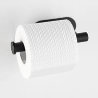 WENKO Turbo-Loc Edelstahl Toilettenpapierhalter Orea Black Matt, WC-Rollenhalter, Befestigen ohne bohren