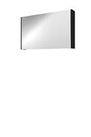Bewonen Xcellent spiegelkast met 2 glazen deuren - Mat zwart - 100x60cm