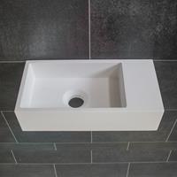 INK Versus Fontein - 36x18x9cm - wasbak links - 0 kraangaten - porselein wit mat 3404251