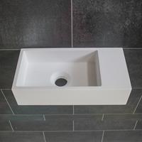 INK Versus Fontein - 36x18x9cm - wasbak links - 0 kraangaten - porselein zwart mat 3404271