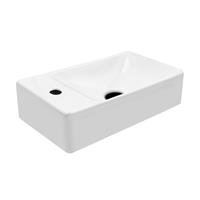 Bewonen Aloni fontein 37,5x22cm - glans wit - kraangat links