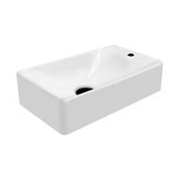 Aloni - Design Waschtisch Gästebad Kleines Washbecken Handwaschbecken Hahnloch Rechts - Weiß