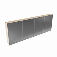 Mondiaz Cubb spiegelkast 200x70x16cm met 4 deuren - Washed Oak