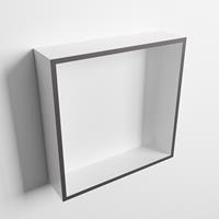 Mondiaz Easy nis 29,5x29,5cm solid surface - DarkGrey / Talc - 1 vak