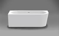 Xenz Charley Hoek halfvrijstaand bad 180x80cm - glans wit - links