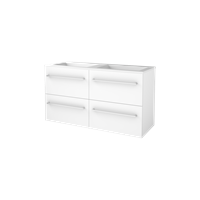 Basic Line 46 badmeubel 120x46cm (2x onderkast 60cm) - opbouwgrepen - 4 laden - acryl wastafel zonder kraangat - Ice White
