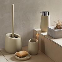 WENKO WC-Garnitur Badi Beige Keramik, WC-Bürstenhalter