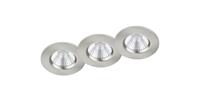 Trio LED Einbaustrahler Zagros in Nickel-matt rund 3x 5,5W 1035lm IP65