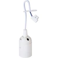 BES LED E27 Fitting/Houder Kunststof Wit 15cm Draad