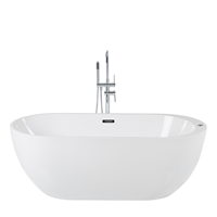 Beliani Whirlpool vrijstaand wit met LED-verlichting 170 cm NEVIS