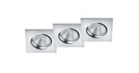 Trio LED Einbaustrahler Pamir in Chrom eckig 3x 5,5W 1035lm