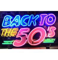 Fiftiesstore Back To The Fifties Neon Met Achterplaat 70 x 42 cm