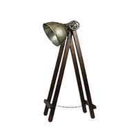 Countrylifestyle Vloerlamp hout met blikken kap L