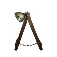 Countrylifestyle Lamp hout met blikken kap S