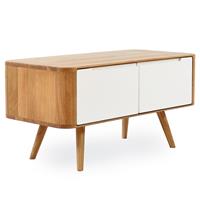 Gazzda Ena Bench - Retro opbergbankje - Naturel - B90 x H45 x D42 cm