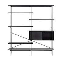 Lisomme Nik design wandkast - Metalen frame - Zwart