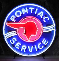 Fiftiesstore Pontiac Service Neon Verlichting - 65 x 65 cm