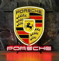 Fiftiesstore Porsche Logo Neon Verlichting - 55 x 57 cm