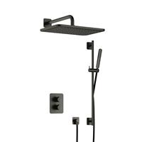 Hotbath Gal IBS40A inbouw doucheset met 2-weg stop-omstel met gl106 en glijstang - Geborsteld gunmetal PVD