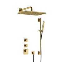 Hotbath Gal IBS40 inbouw doucheset High Flow met 2 stopkranen met gl106 en glijstang - Geborsteld messing PVD