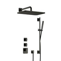 Hotbath Gal IBS40 inbouw doucheset High Flow met 2 stopkranen met gl106 en glijstang - Geborsteld gunmetal PVD