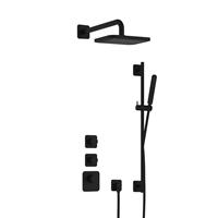 Hotbath Gal IBS40 inbouw doucheset High Flow met 2 stopkranen met glijstang - Mat zwart