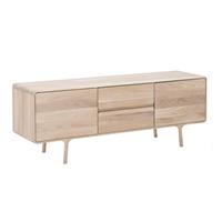 Gazzda Fawn Sideboard - Houten dressoir - Whitewash - B180 x H65 x D45 cm