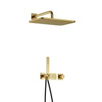 Hotbath Gal IBS41 inbouw doucheset met 2 pushbuttons met gl106 - Geborsteld messing PVD