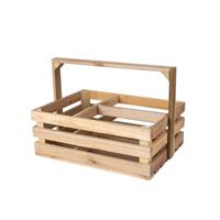 Furniteam Massief Houten Opbergdoos met Handvat en Drie Compartimenten Naturel