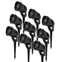 HOFTRONIC™ Set van 9 LED Prikspots Lenzo Cap 10 Watt 3000K IP65 waterdicht zwart
