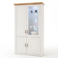 LOMADOX Stand-Vitrine BRASILIA-05 Landhaus Esszimmer-Schrank in Pinie Aurelio & Grandson Oak. Nb. - B/H/T: 118/210/40cm