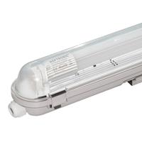 HOFTRONIC™ LED TL armatuur IP65 120 cm Koppelbaar 4000K incl. 18W LED buis RVS Clips