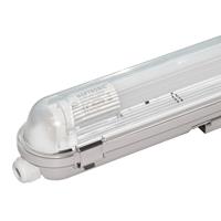 Hoftronic 6x LED TL armatuur IP65 120 cm Koppelbaar 6000K incl. 18W LED buis RVS Clips