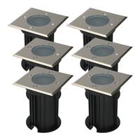 HOFTRONIC™ 6x Ramsay dimbare LED Grondspot Vierkant RVS excl. lichtbron IP67 straal waterdicht 3 jaar garantie