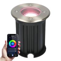 Homeylux Maisy Smart WiFi LED Grondspot rond RVS RGBWW IP65 straal waterdicht 3 jaar garantie