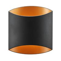 Arcchio Vilja wandlamp, zwart, goud, ovaal