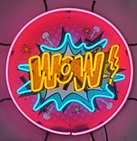 Fiftiesstore Wow! Pop-art Neon Verlichting 60 cm