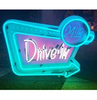 Fiftiesstore Drive-In 24 Hr Neon Verlichting 70 x 50 cm