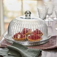 LOBERON Glazen stolp met plateau Layla