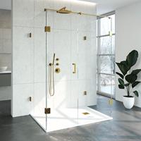 Sanituba Complete Profielloze Douchecabine XL 100x140cm goud geborsteld
