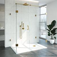 Sanituba Complete Profielloze Douchecabine XL 100x160cm goud geborsteld