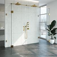 Sanituba Complete Profielloze Douchecabine XL 100x200cm goud geborsteld