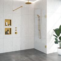 Sanituba Complete Profielloze Inloopdouche 130cm goud geborsteld