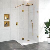 Sanituba Complete Profielloze Inloopdouche 100/40cm goud geborsteld