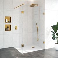 Sanituba Complete Profielloze Inloopdouche 120/30cm goud geborsteld